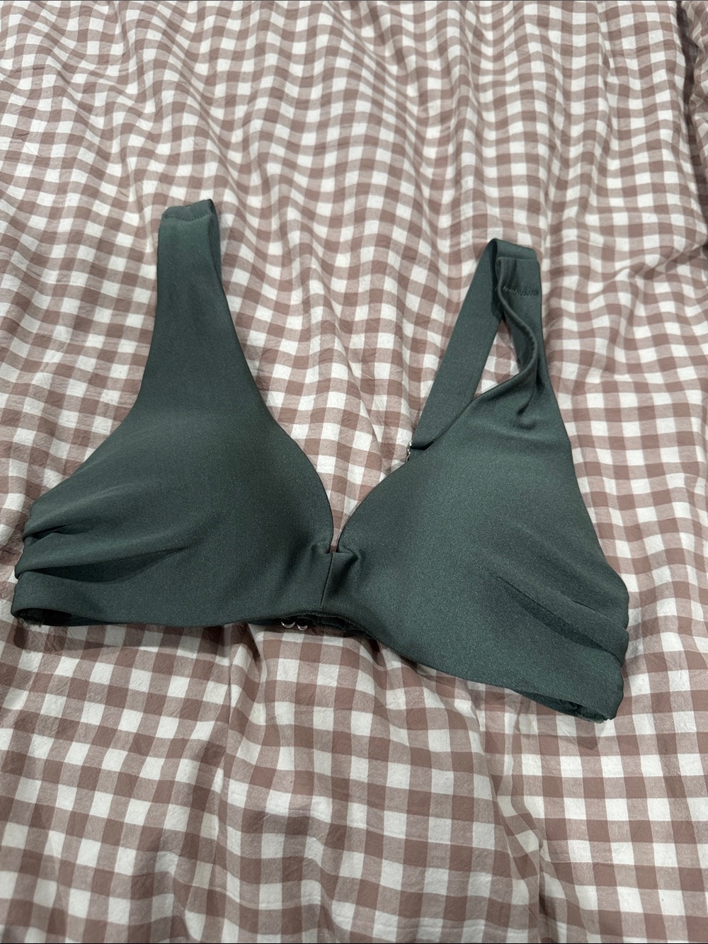 H&M Dark Green Wireless Bikini Top